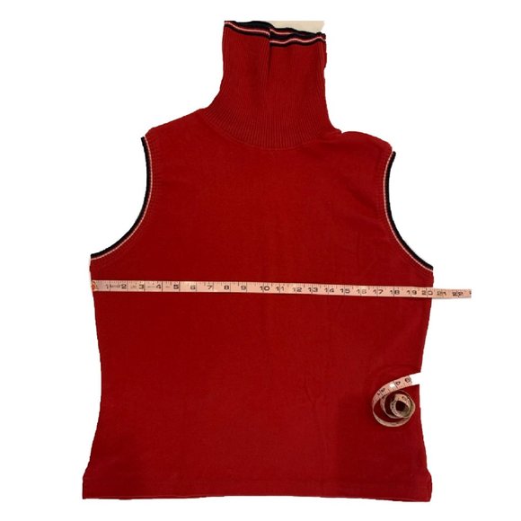 Carolyn Taylor Essentials Red Ribbed Turtleneck Sleeveless Sweater Women’s XL - Picture 5 of 11